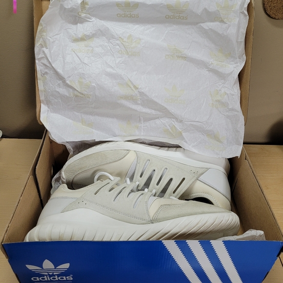 Adidas Original Tubular Radial White on White Men's Size 11.5 - Picture 9 of 12